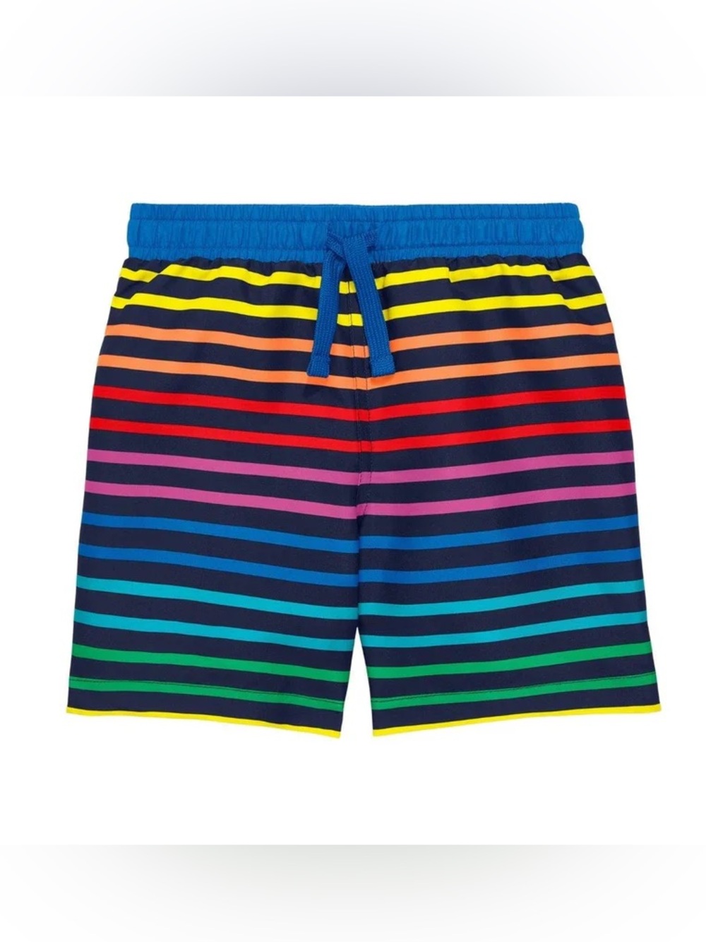 Primary Rainbow Stripe Swim Trunks 4-5